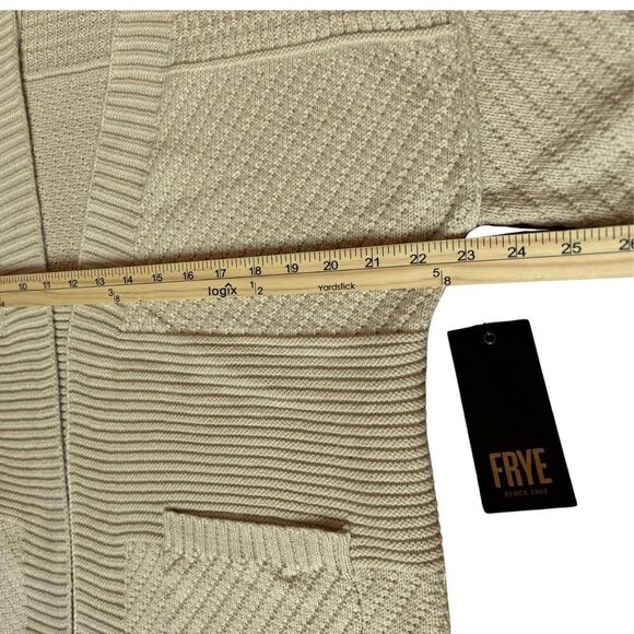 Frye Womens Open Cardigan Sweater‎ Textured Knit Natural Sz Large Tunic Boho NWT - Picture 9 of 11